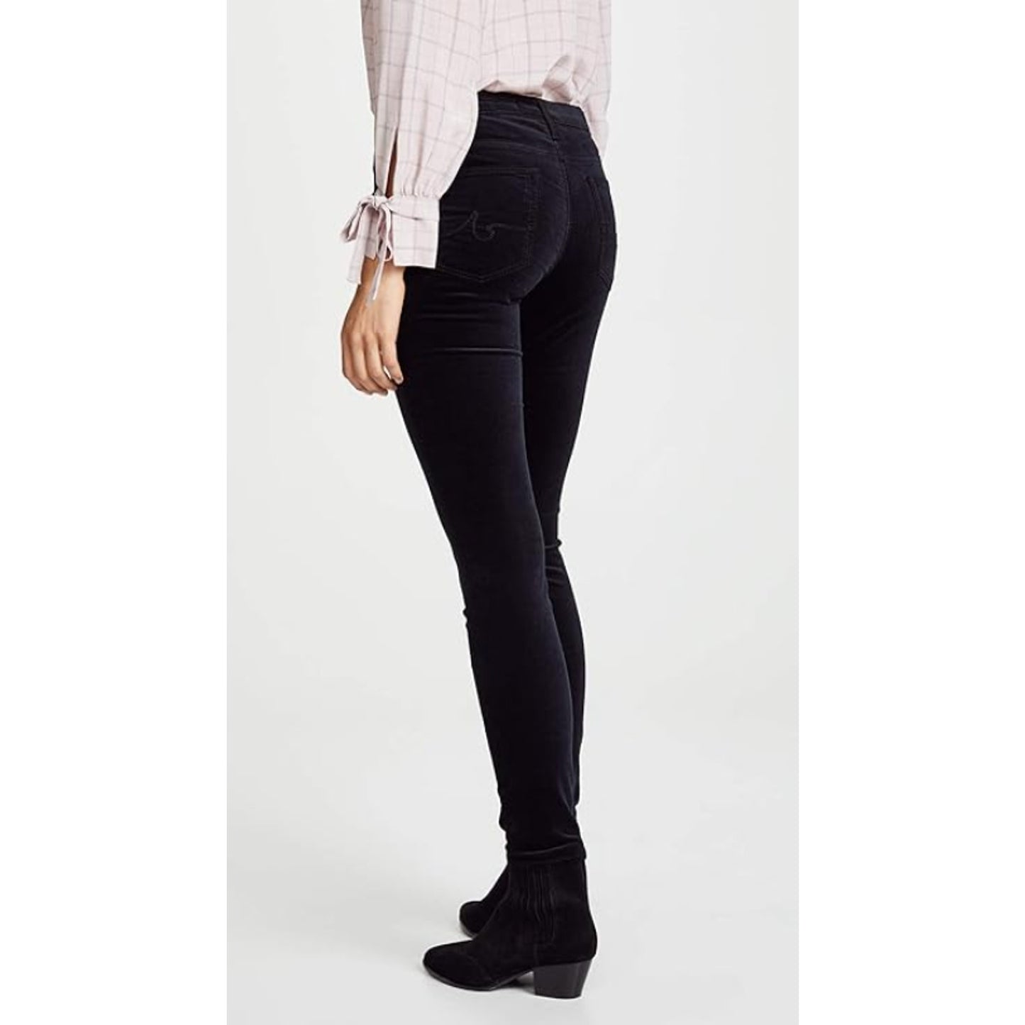 AG ADRIANO GOLDSCHMIED The Legging Velvet Jeans 24R US 00 Black Skinny NWT