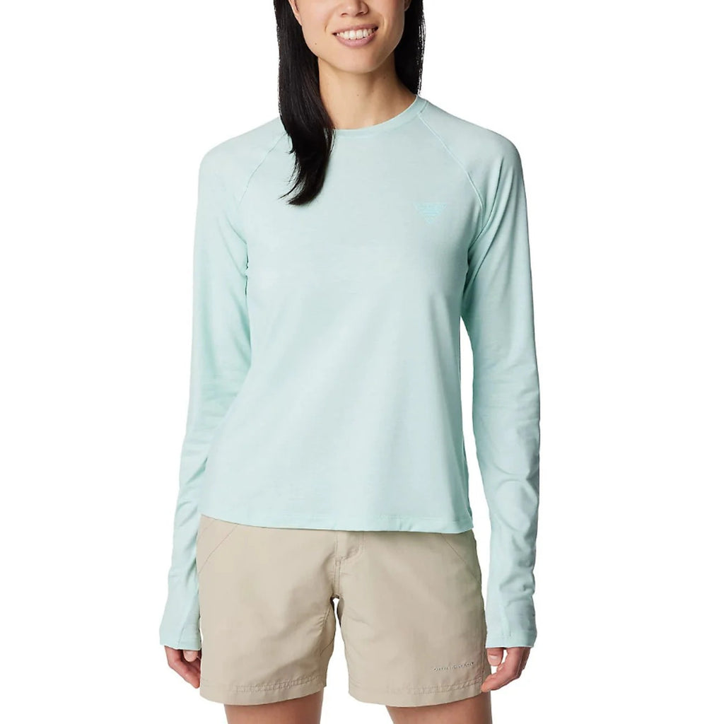 Columbia Womens PFG Uncharted Knit Long Sleeve T-Shirt XXL Glacier Blue UPF NWT