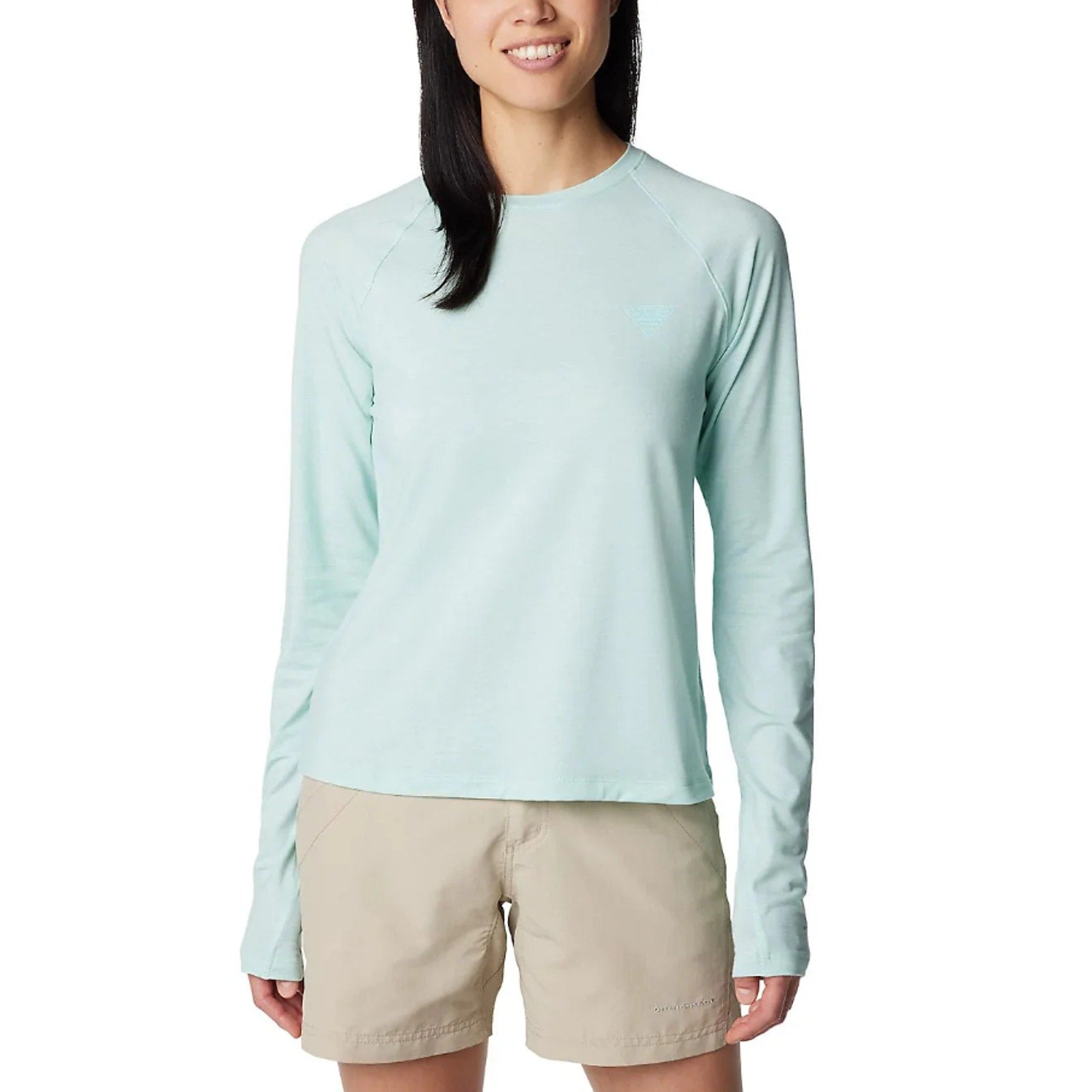 Columbia Womens PFG Uncharted Knit Long Sleeve T-Shirt XXL Glacier Blue UPF NWT