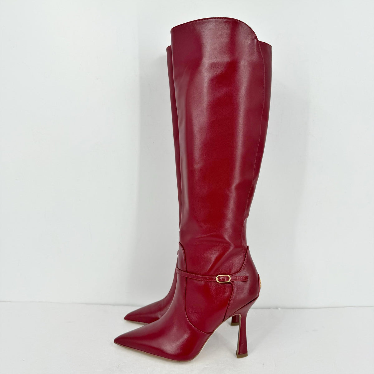 Sam Edelman Womens Elia Above The Knee High Boots US 6 M EU 36 Red Leather NIB