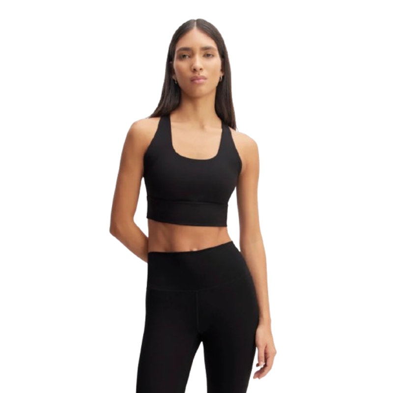 EVERLANE Women's The Perform Longline Bra Medium Black Racerback NWT