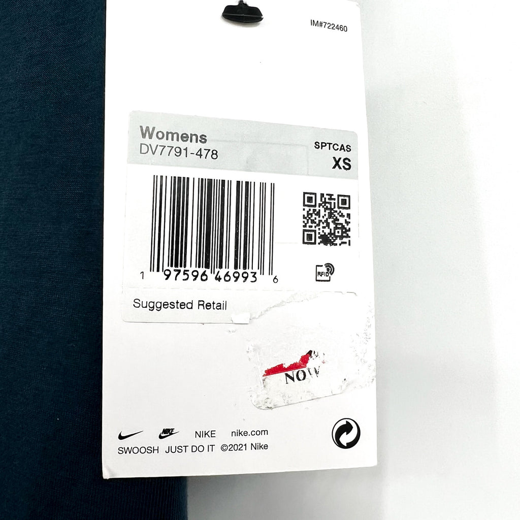 Nike Womens Logo Full Length Leggings XS Navy Blue Athletic High-Waisted NWT