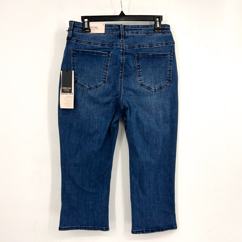 NYDJ Curves 360 Womens Slim Straight Crop Jeans Size 6 Caliente Blue NWT