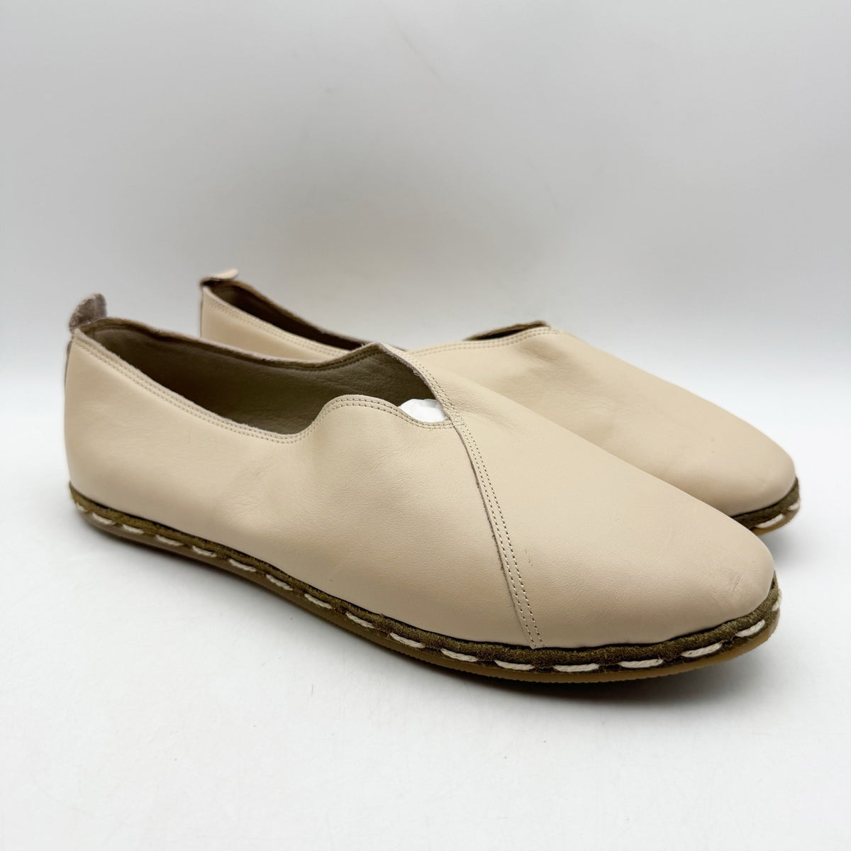 NIDA LU Womens LU Loafers EU 40 US Size 9 Bone White Leather NWOB