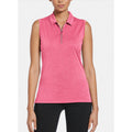 CALLAWAY Womens Sleeveless Polo Shirt Large Pink Peacock 1/4 Zip Golf NWT