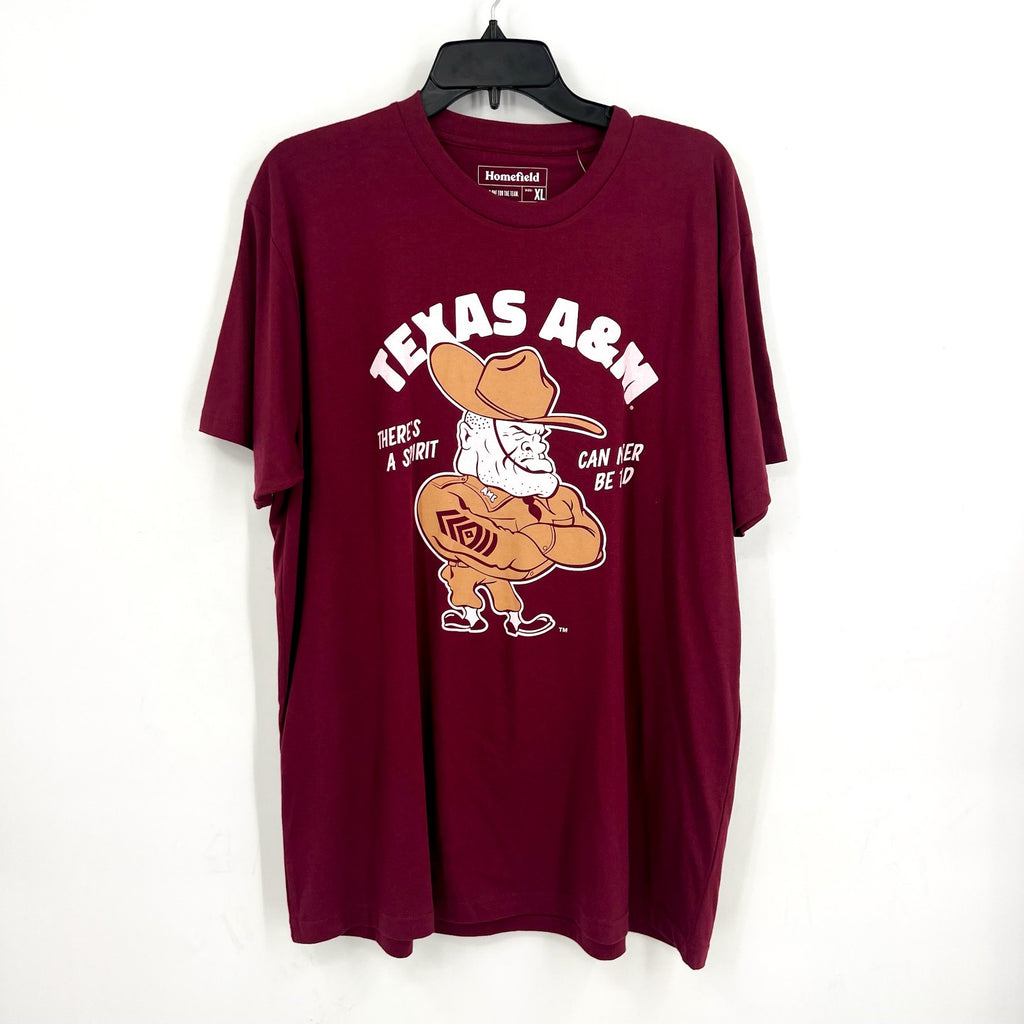 HOMEFIELD Mens Texas A&M Ol’ Sarge T-Shirt XL Maroon Short Sleeve NWT