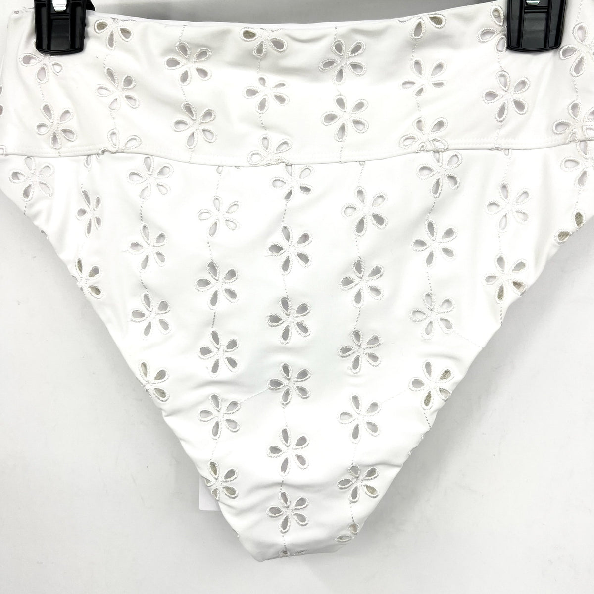 BEACH RIOT Women's Hazel Eyelet Bikini Bottom Large White Magnolia NWT