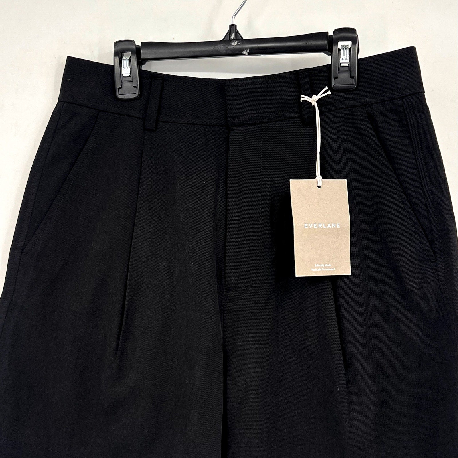 EVERLANE Women's The Way-High Drape Shorts Size 4 Black Pleated NWT