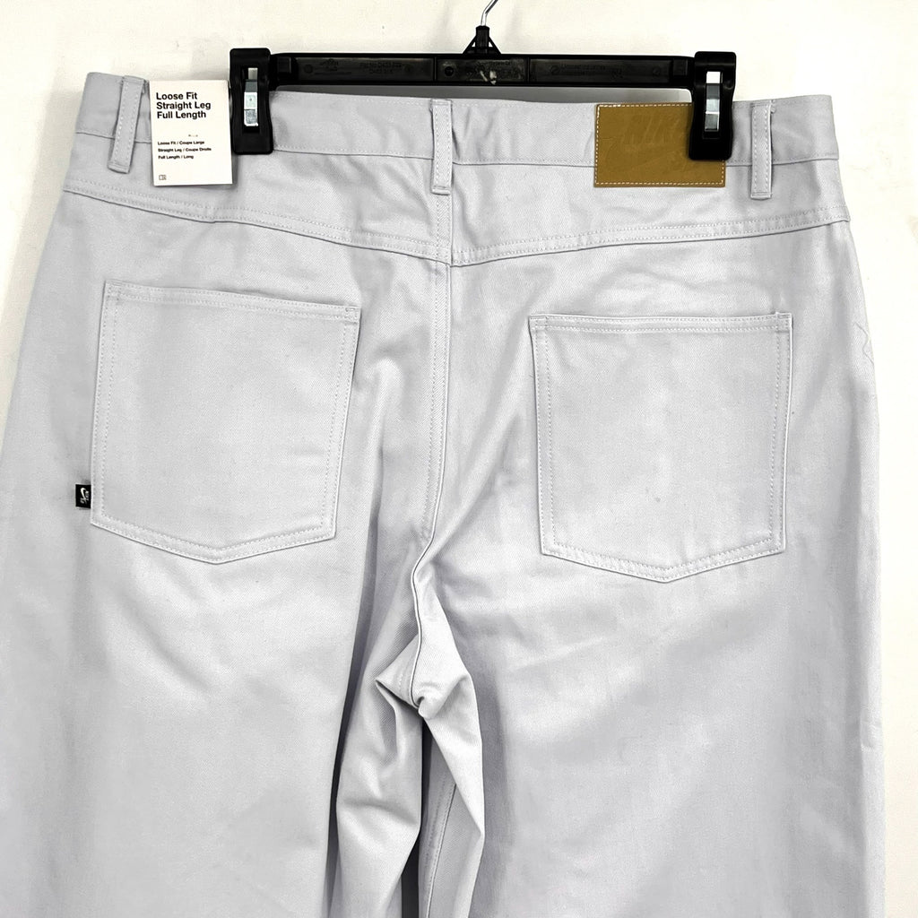 NIKE SB Men's Loose Denim Skate Pants Size 34 Light Grey Relaxed Fit Jeans NWT