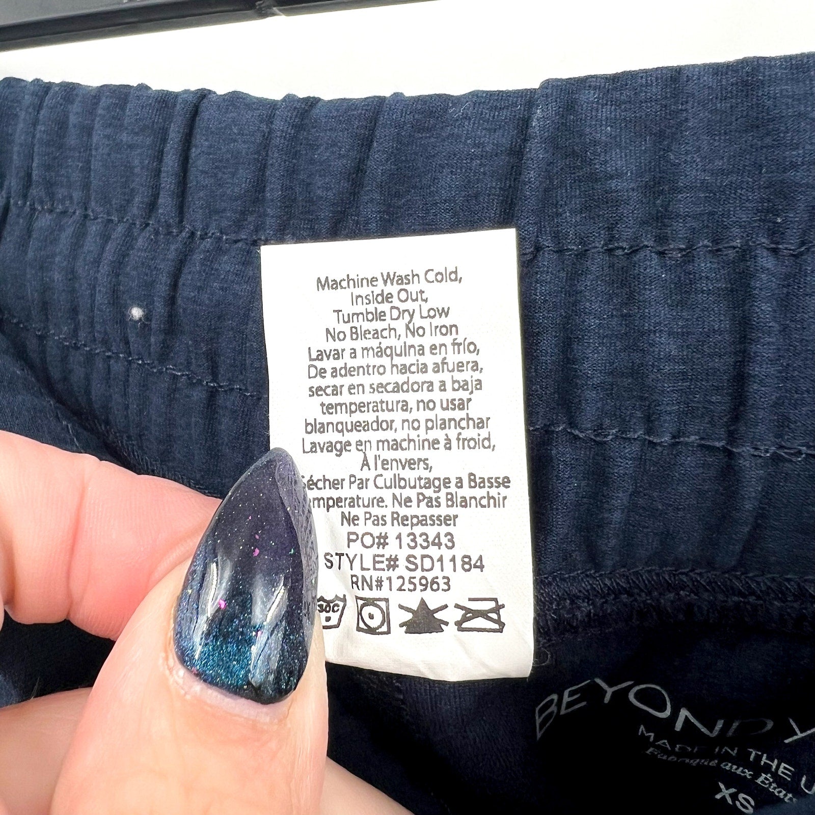 BEYOND YOGA Commuter Midi Joggers XS Nocturnal Navy Blue Drawstring Spacedye NWT