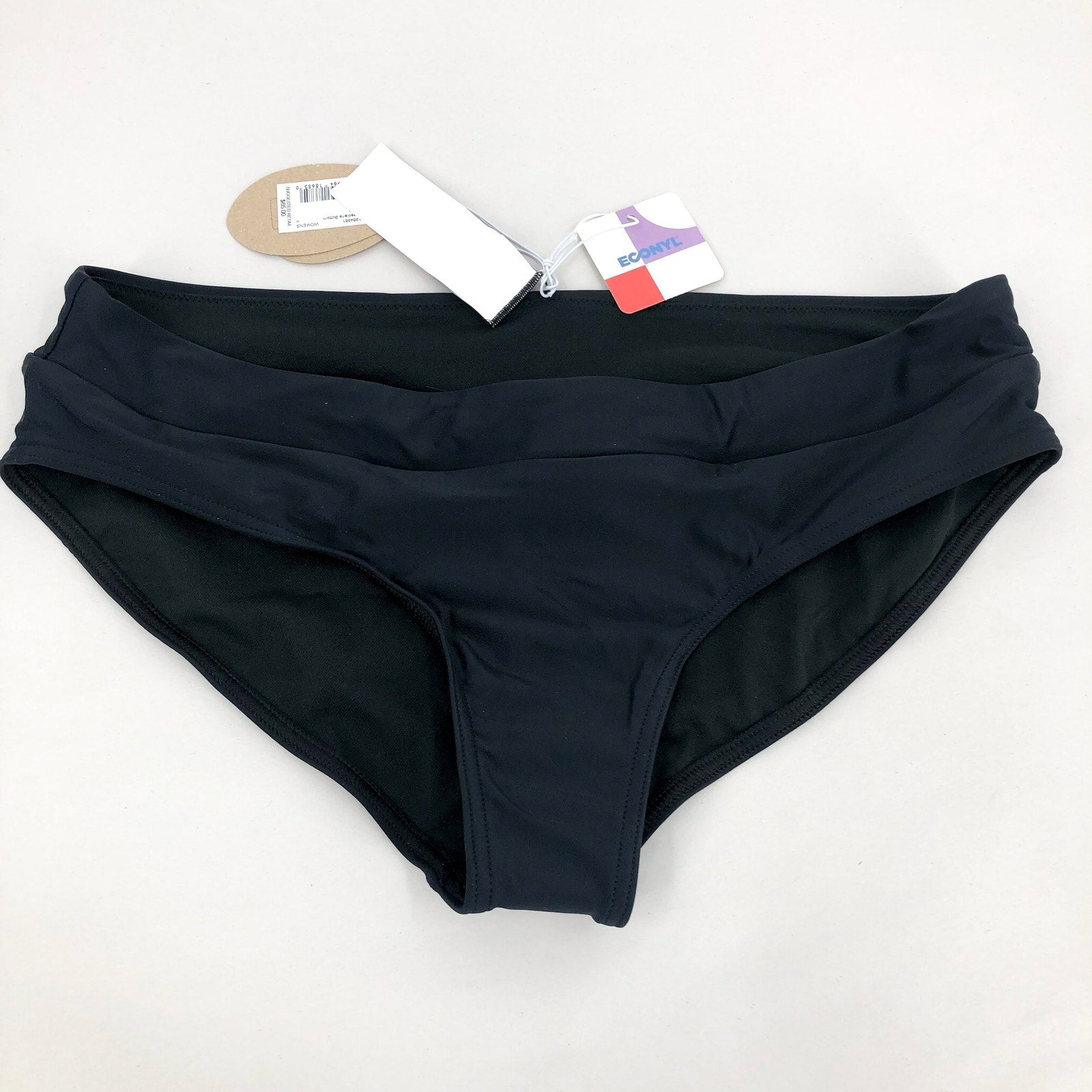 PRANA Women's Presolana Bikini Bottoms Small Black Hipster Swim NWT