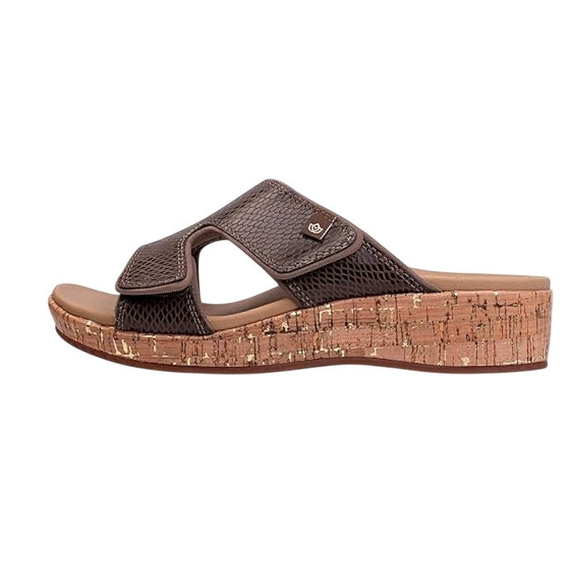 Spenco Womens Camille Wedge Sandals Size 8.5 Wide Brown NIB