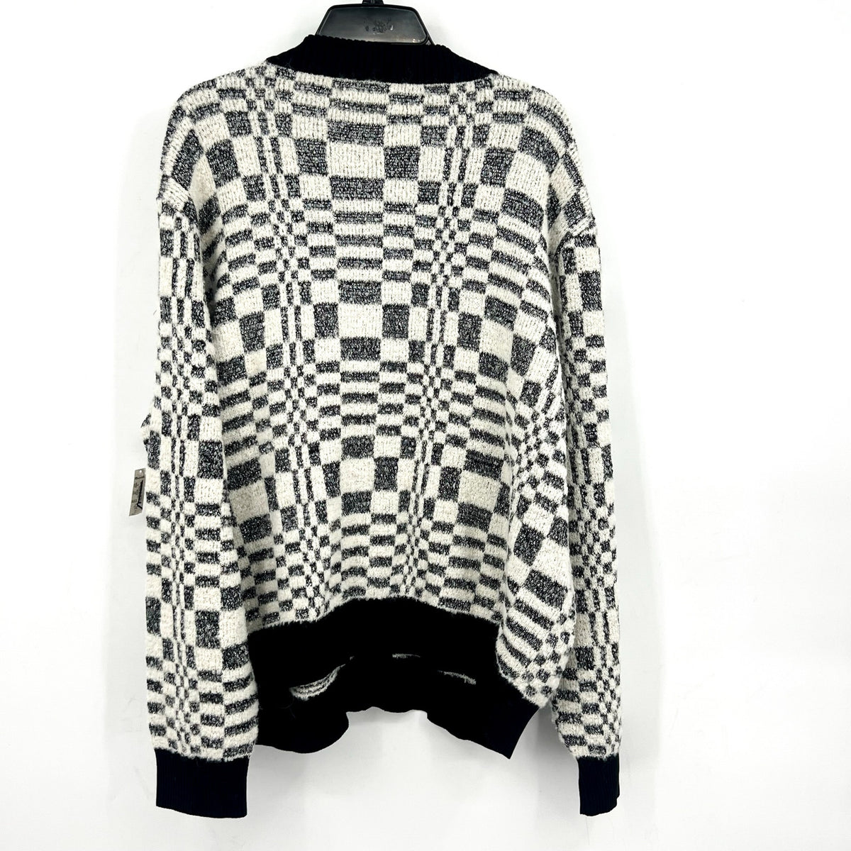 Corridor Mens Optic Alpaca Cardigan XL Black Check Print Sweater NH809 NWT