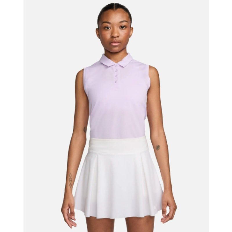 NIKE Women's Dri-Fit Victory Sleeveless Golf Polo Shirt XS Lilac Purple NWT