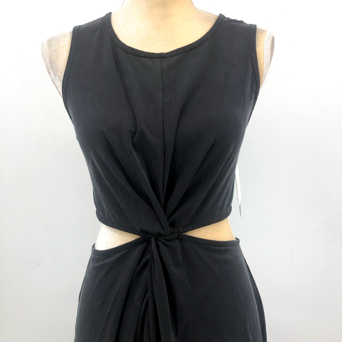 BEYOND YOGA Around The World Front Twist Dress Small Black Sleeveless NWT
