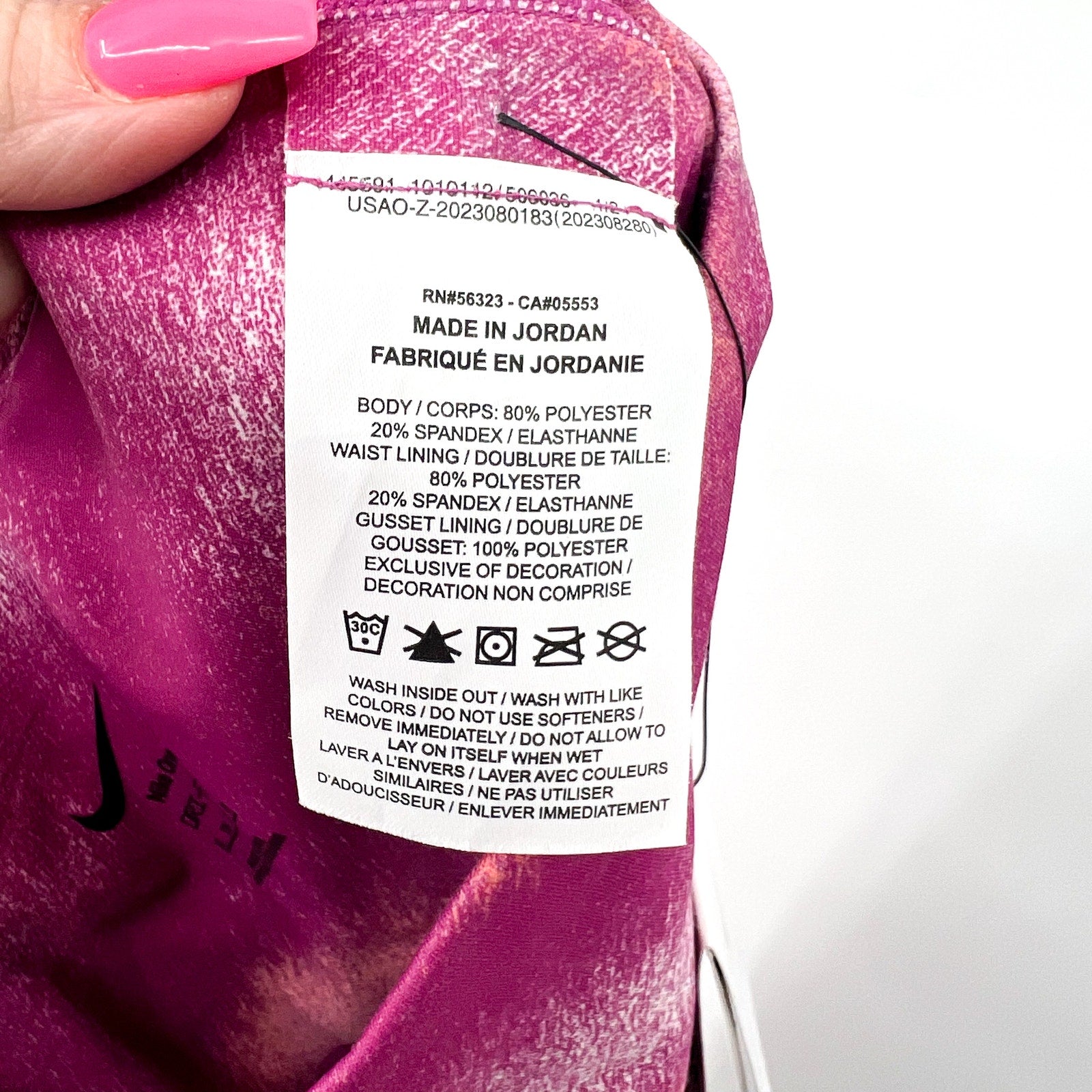 NIKE Women's High-Waisted 7/8 Leggings XS Pink Hot Fuchsia Print Athletic NWT