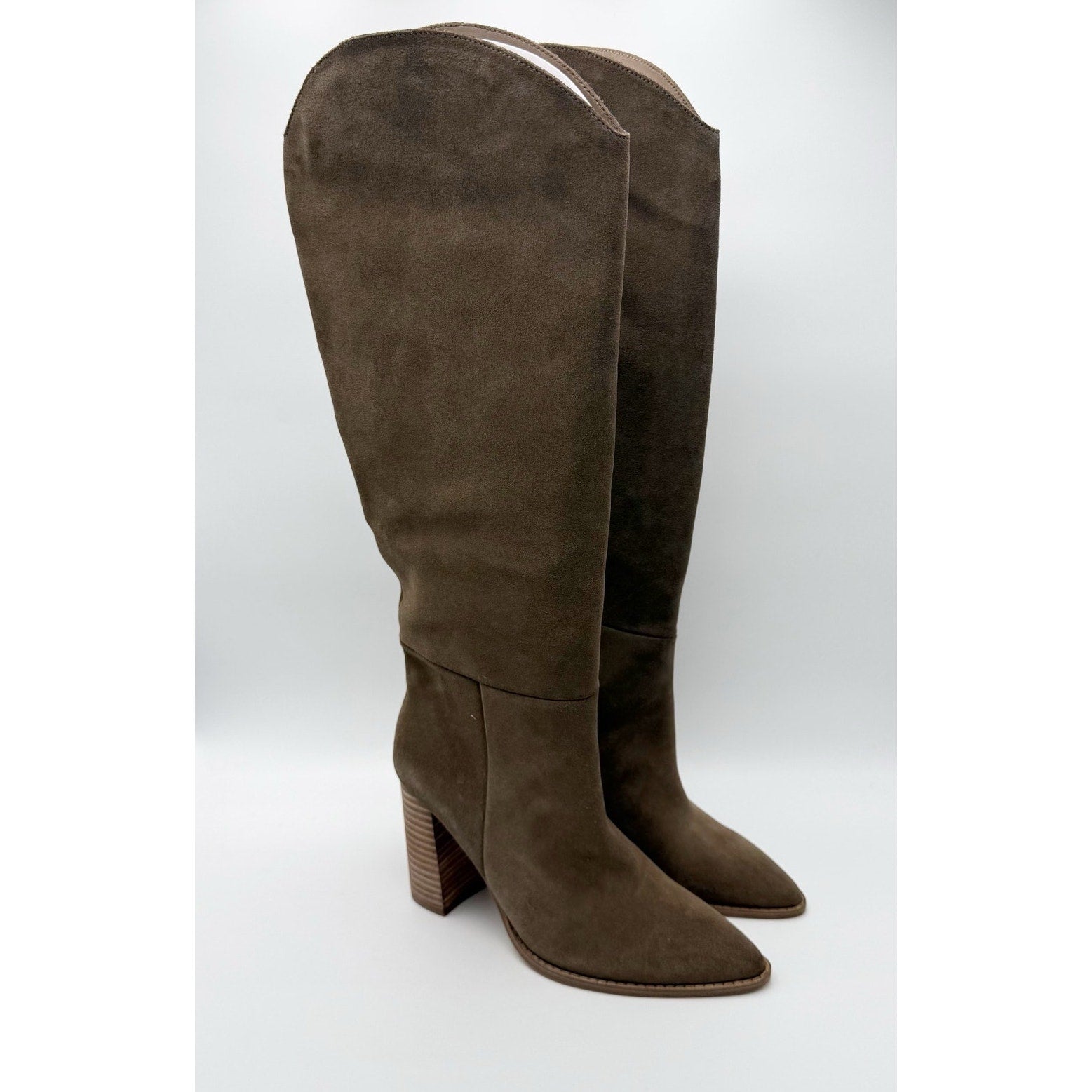 Steve Madden Women Bixby Knee High Boot US 7.5 M Brown Suede Water Repellent NIB