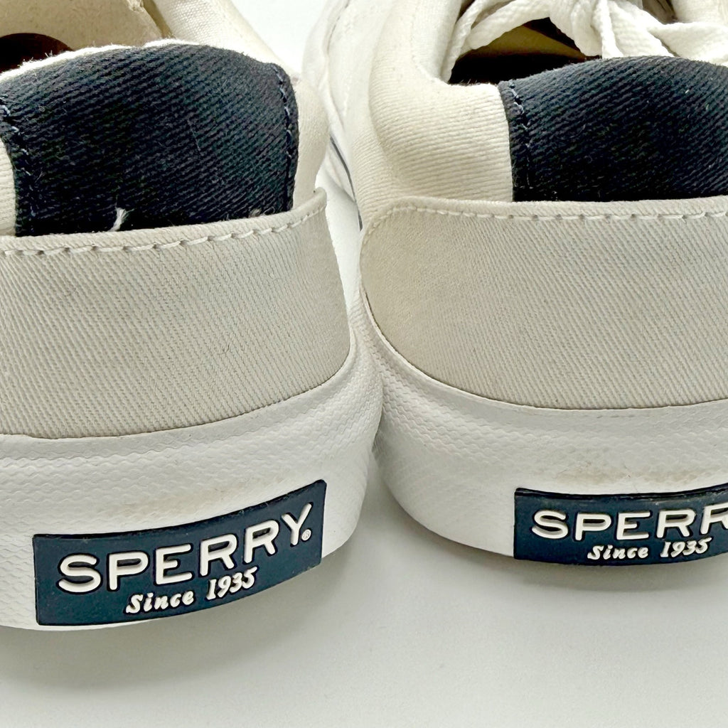 Sperry Mens Top-Sider Striper ll Retro Sneakers US 7.5 EU 40 White Canvas NIB