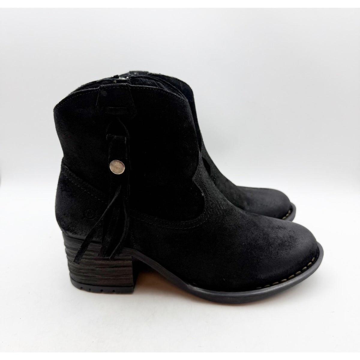 Born Womens Alondra Western Boots Size 9 M EU 40.5 Black Leather NIB