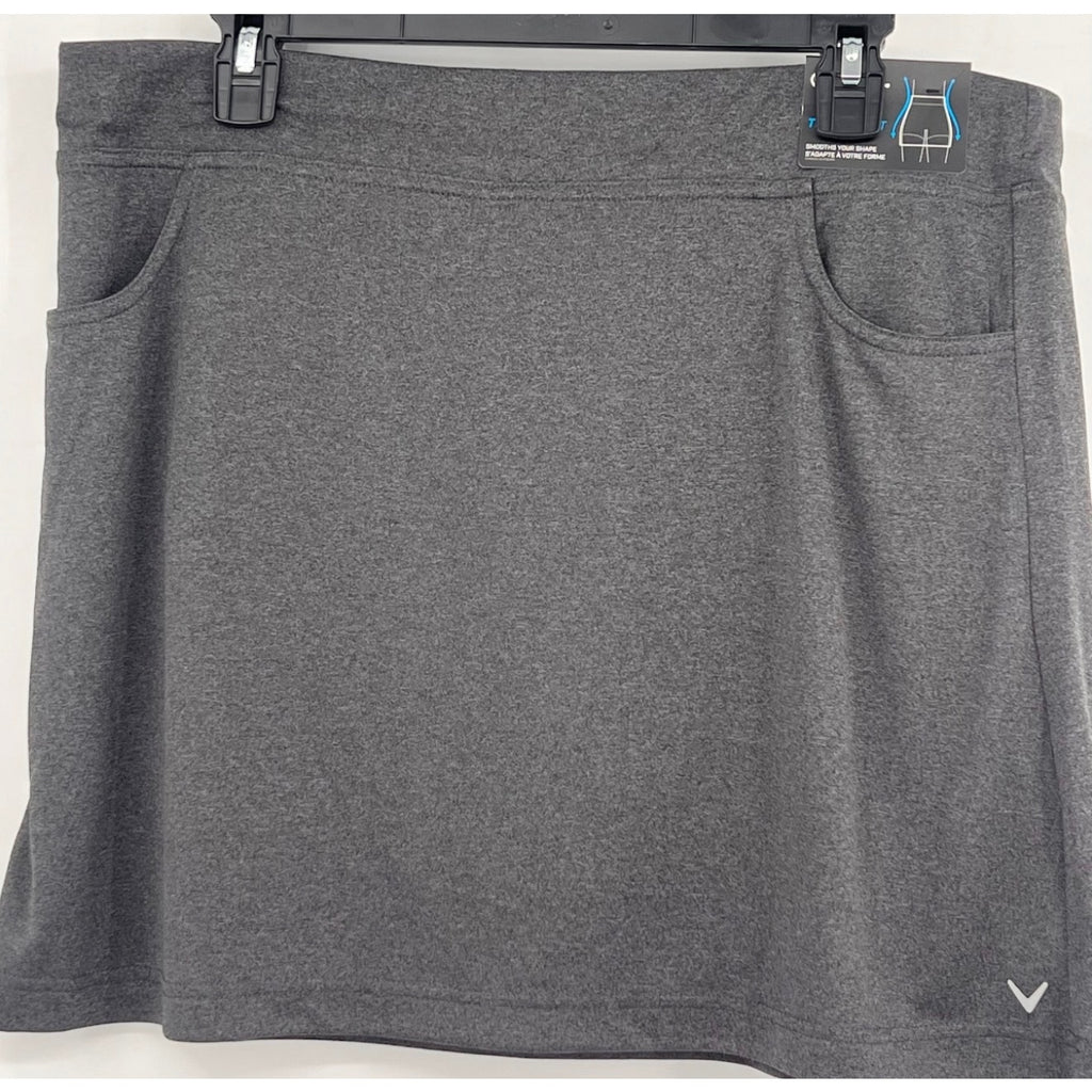 CALLAWAY Women's Opti Dri True Sculpt Golf Skort XL Black Heather NWT