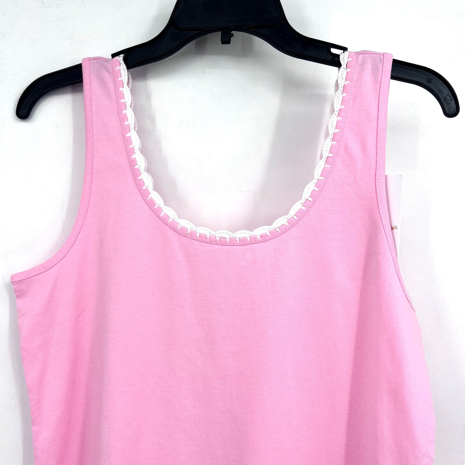 LILLY PULITZER Gabbie Knit Tank Top Small Conch Shell Pink Crochet Trimmed NWT