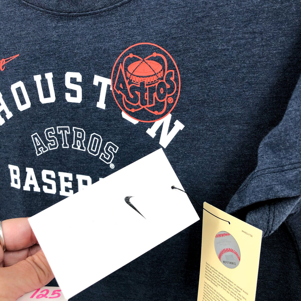 NIKE Women's Houston Astro Rewind T-Shirt Medium Navy Short Sleeve NWT NKMV-EX52