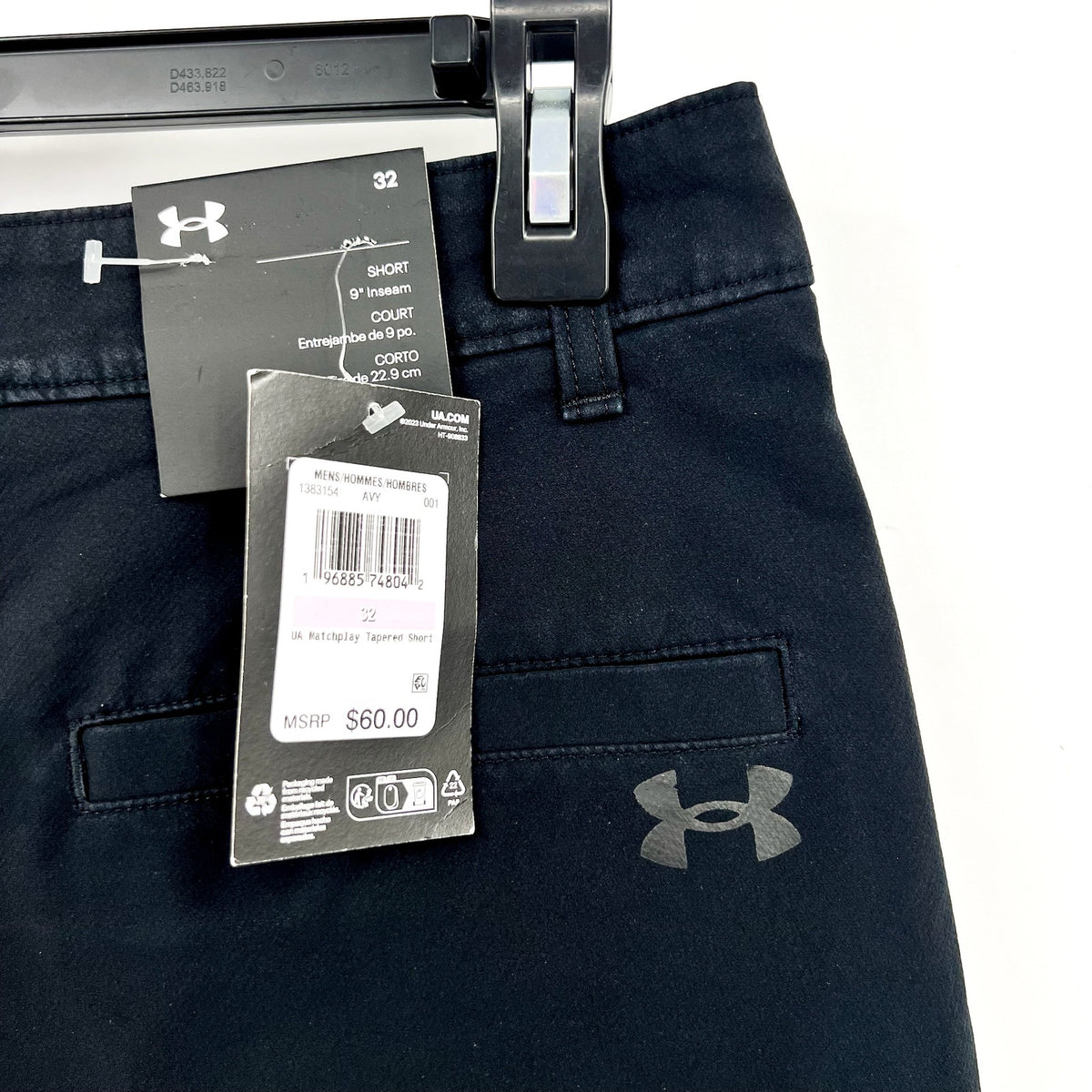 UNDER ARMOUR Men's Matchplay Shorts Size 32 Black 9" INSEAM Performance NWT