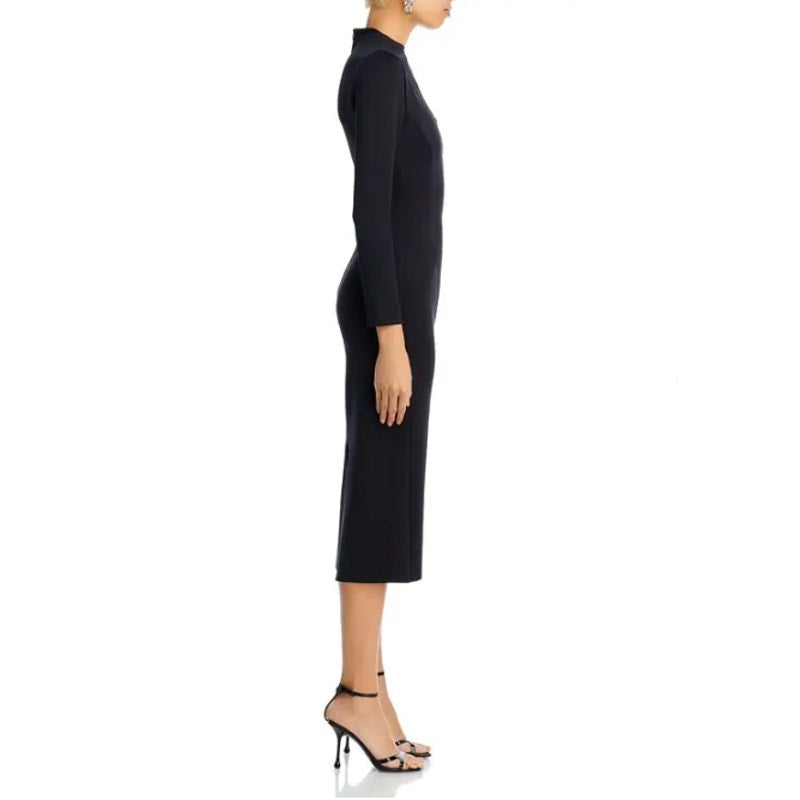 MOTHER OF ALL Women's Sydney Midi Dress Medium Black Cut Out Long Sleeve NWT