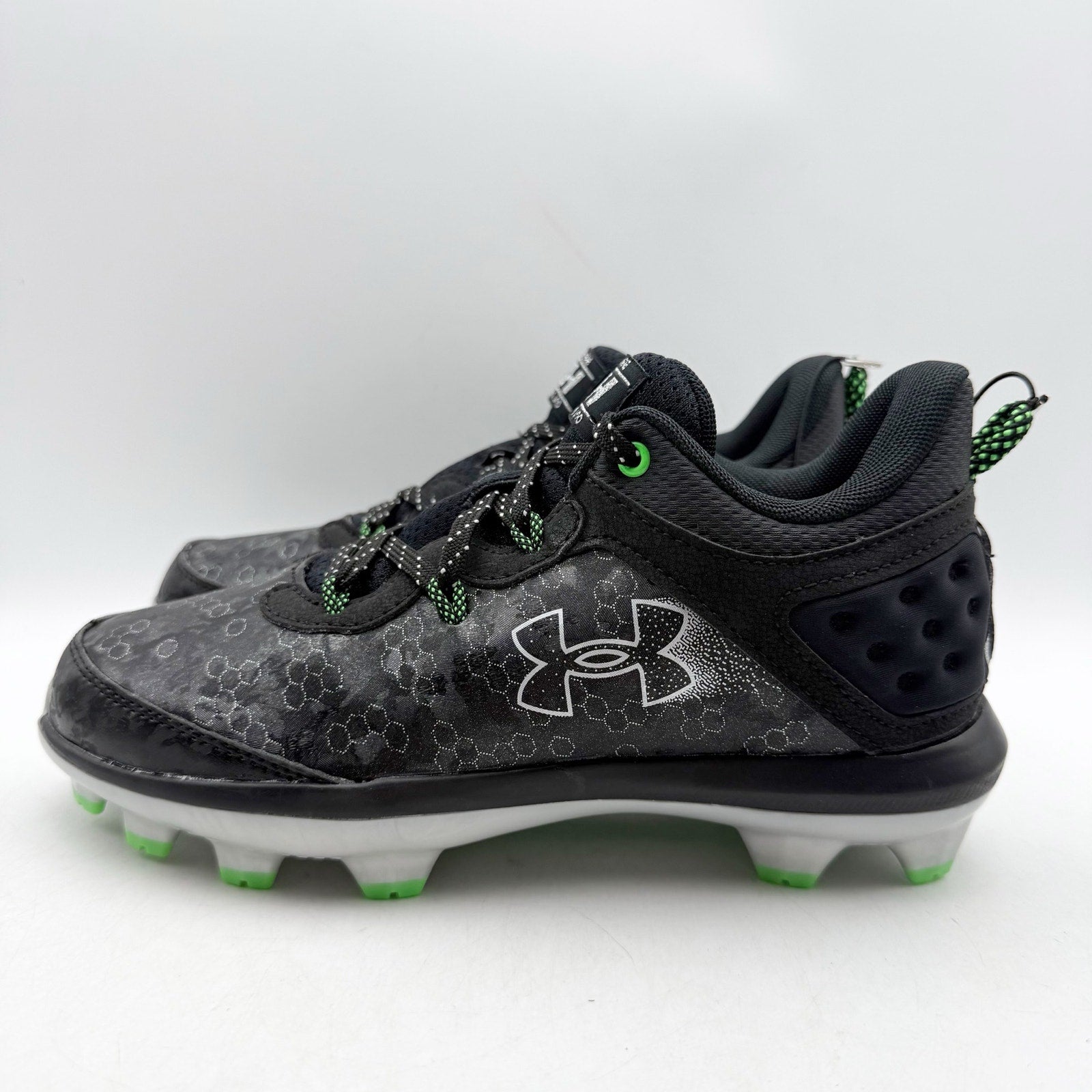Under Armour Youth Harper 8 TPU Baseball Cleats US 4 Black Green NWOB