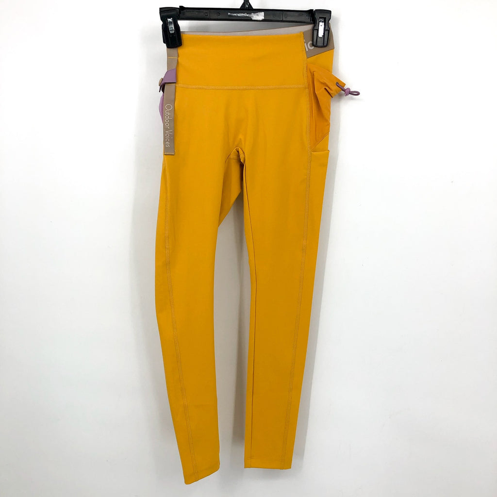 OUTDOOR VOICES Women's Snacks 7/8 Leggings XS Yellow Cider Mini Sidepack NWT