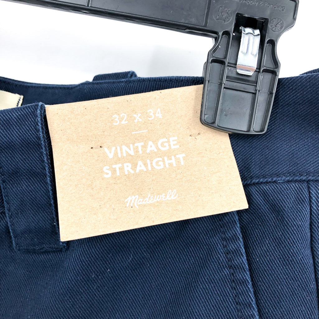 MADEWELL Men's Vintage Straight Chino Pants 32x34 Blue Deep NH746 NWT