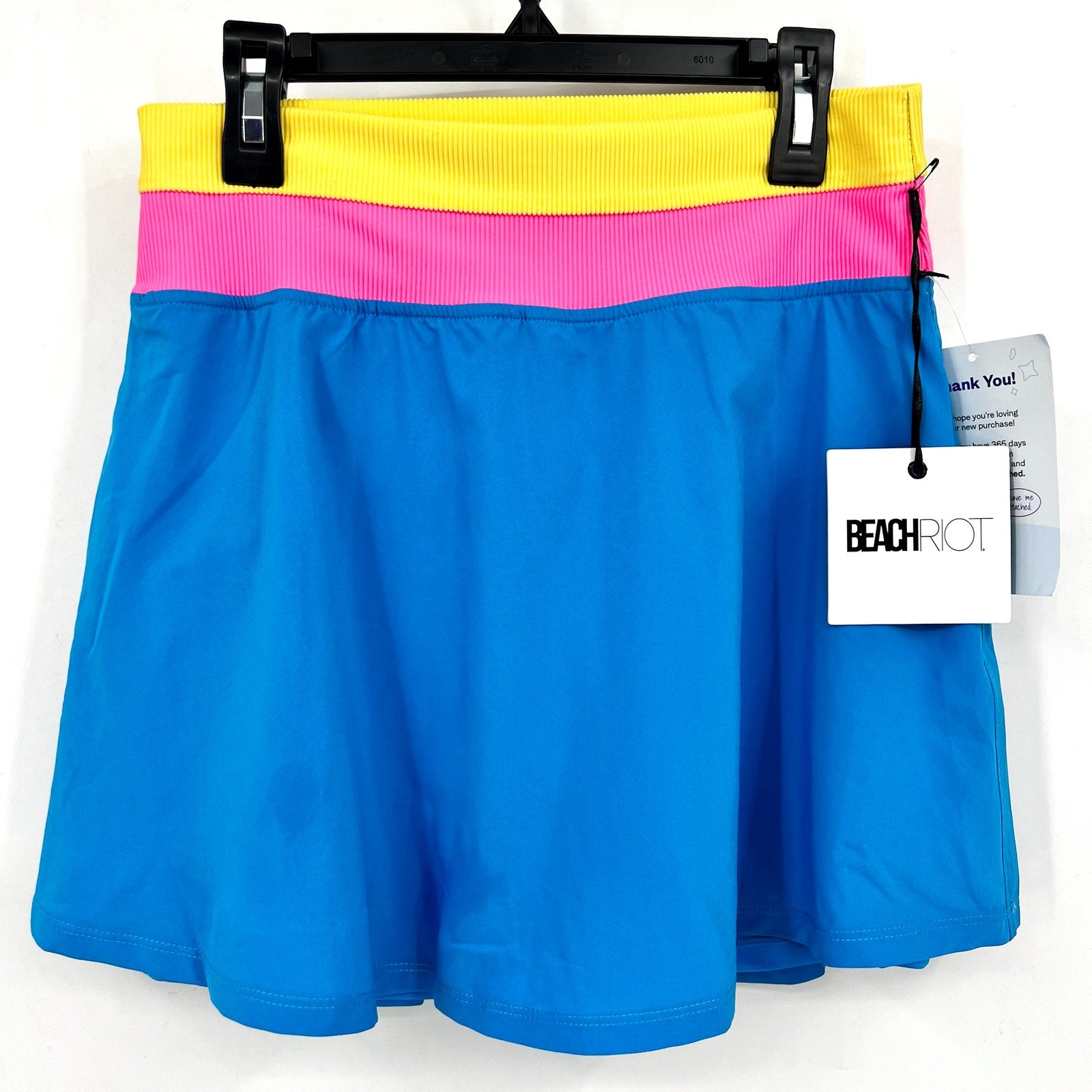 BEACH RIOT Women's Coast Skort Medium Coral Reef Blue Yellow Skirt NWT