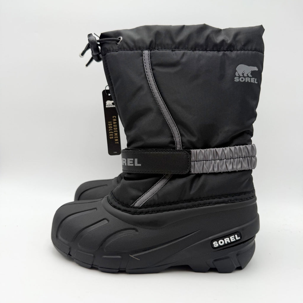 Sorel Youth Boys Flurry Snow Boot US 2 EU 33 Grey Insulated Water Resistant NIB