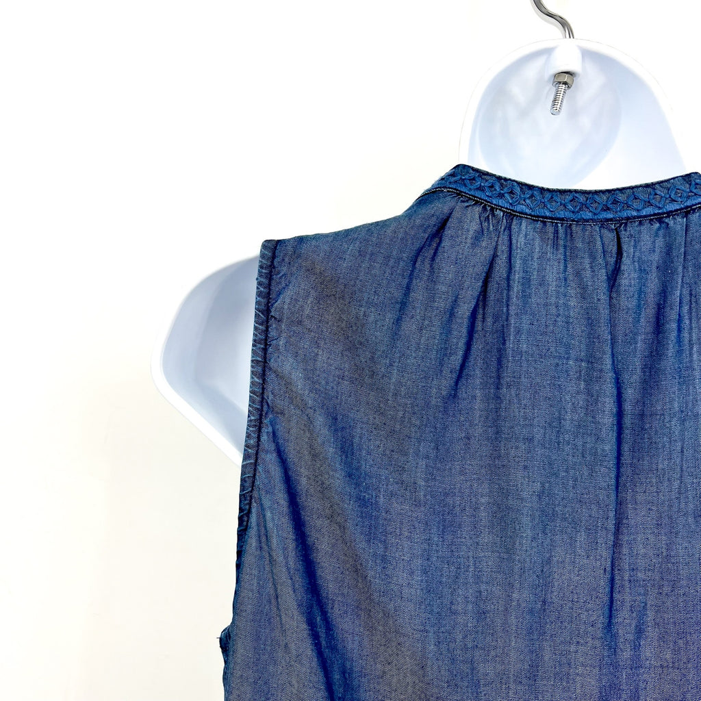 TOMMY BAHAMA Women's Chambray Coverup Dress Medium Blue Split-Neck NWT