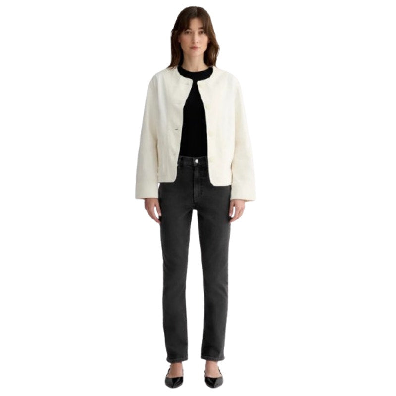 EVERLANE Women's The Cheeky Straight Jeans 27R US 4 Washed Black Stretch NWT