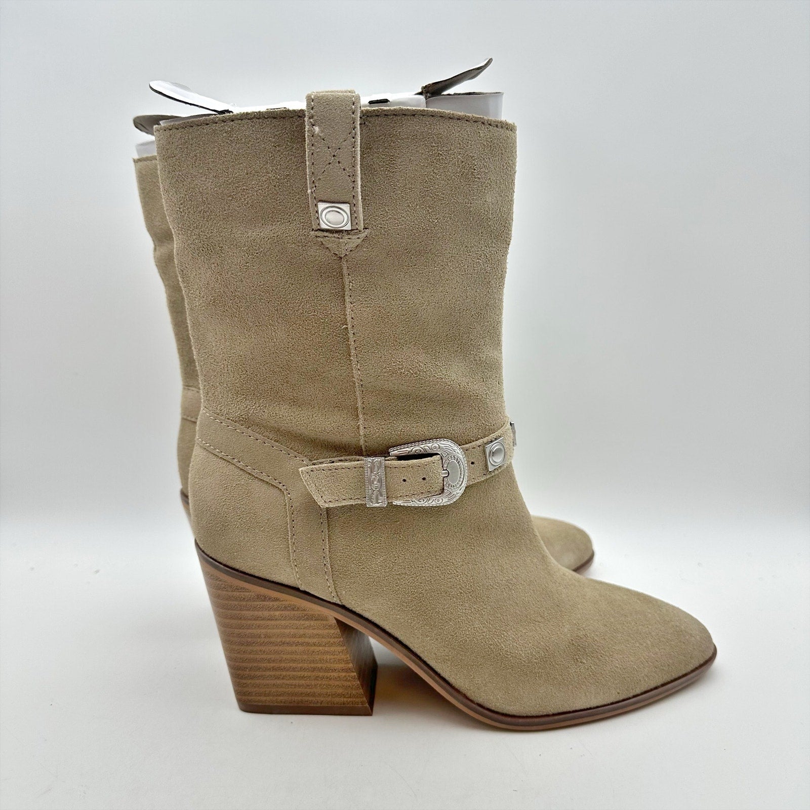 Lucky Brand Womens Sogn Mid Calf Boots Size 8 M Dune Tan Suede NIB