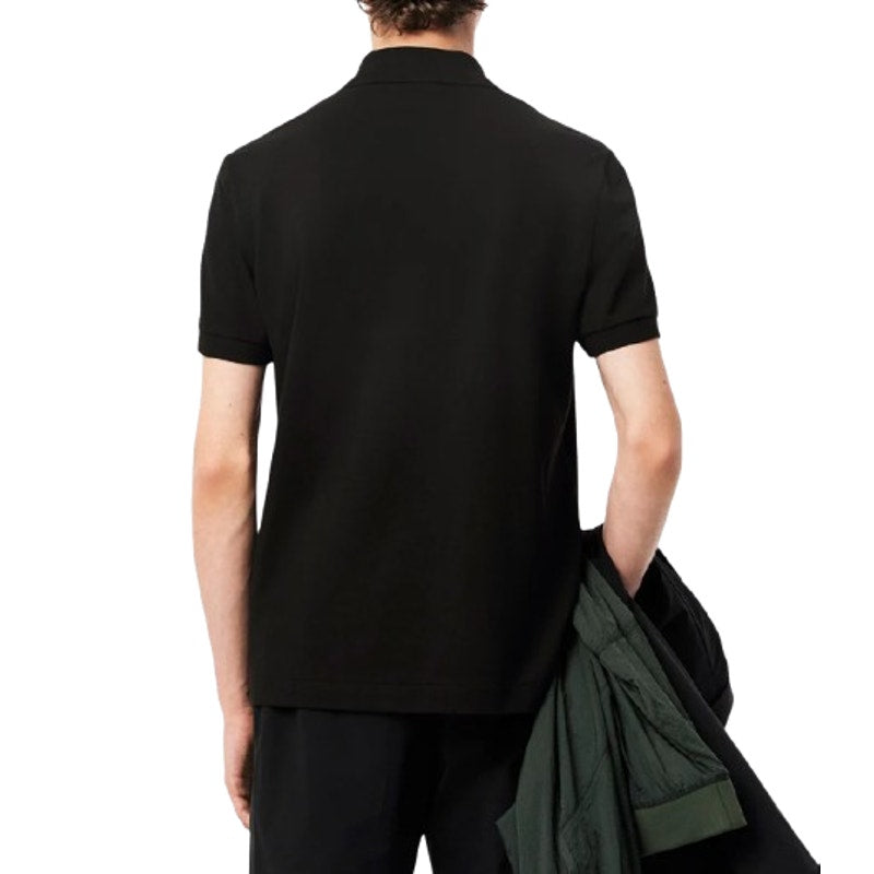 LACOSTE Men's Classic Fit Pique Polo Shirt Size 9 4XL Black Organic Cotton NWT