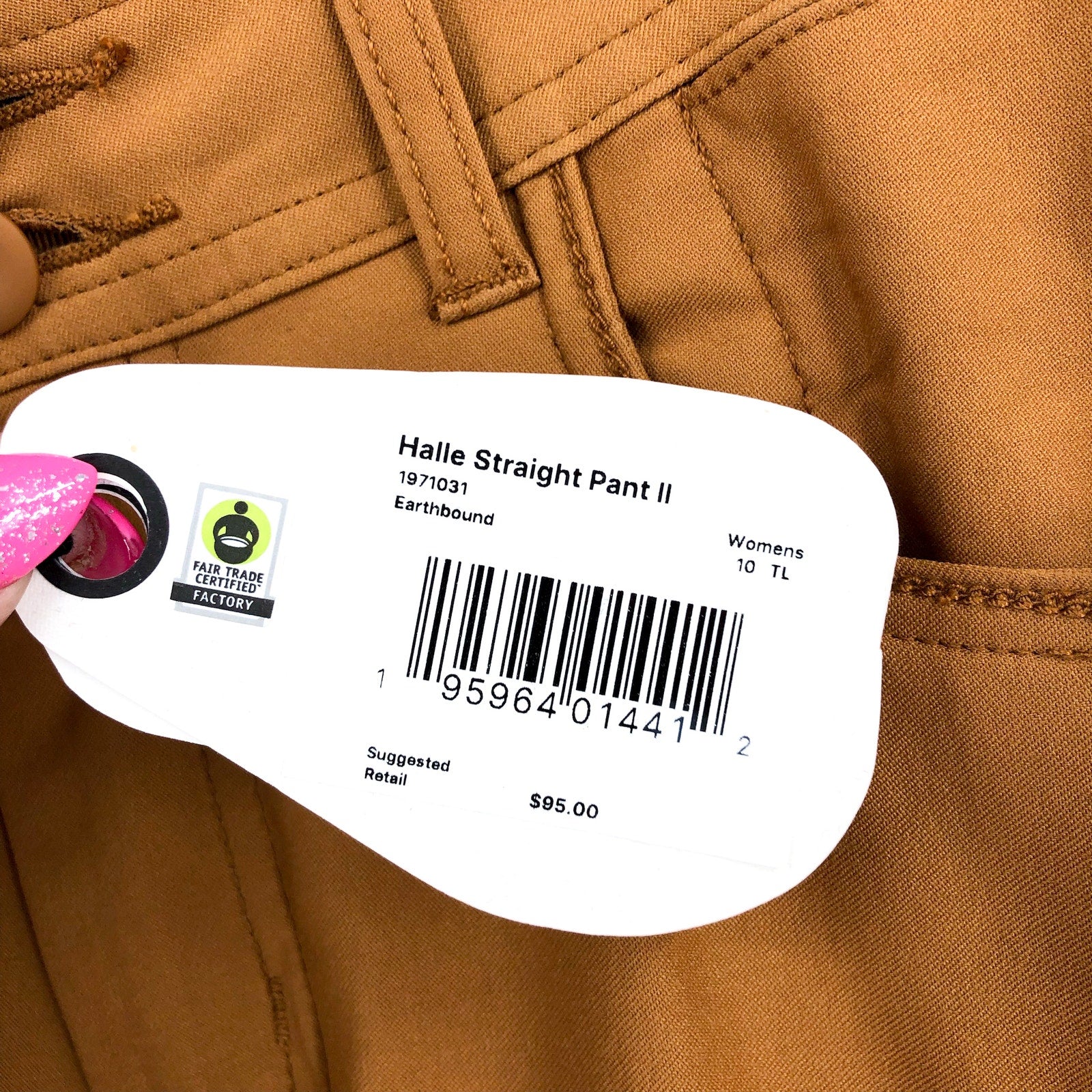 PRANA Women's Halle Straight Pants II Size 10 Tall Tan Earthbound 34" Inseam NWT