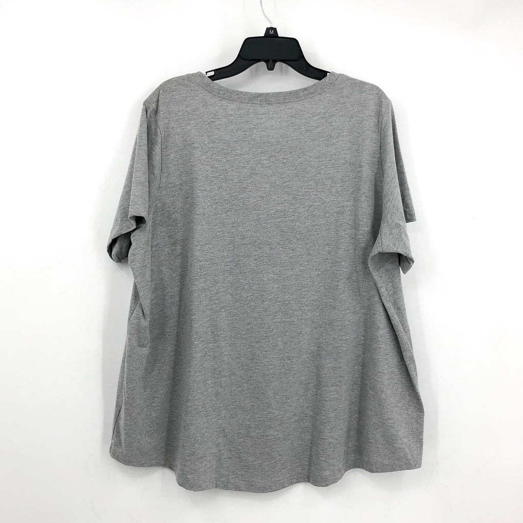 NIKE Women's Club Essential Logo T Shirt 2X Grey Knit Short Sleeve NWT FD0645063