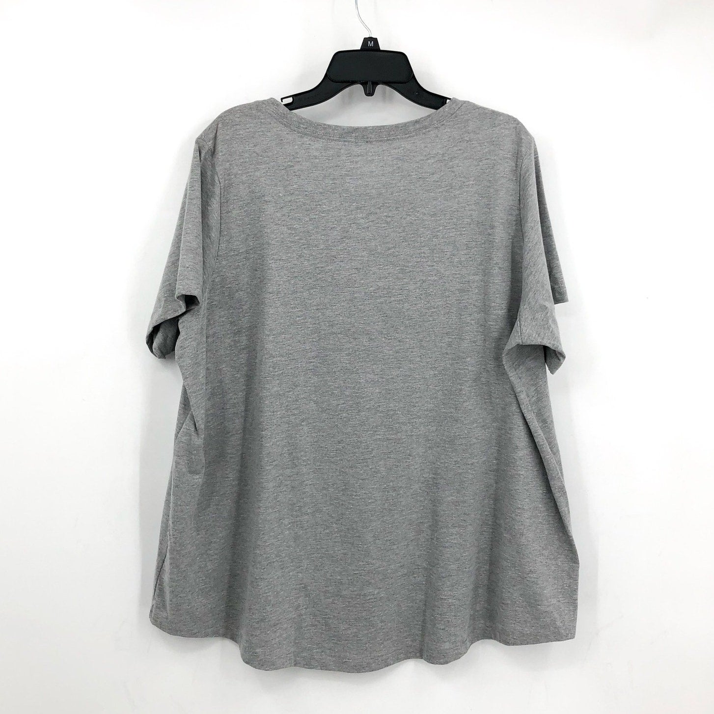 NIKE Women's Club Essential Logo T Shirt 2X Grey Knit Short Sleeve NWT FD0645063