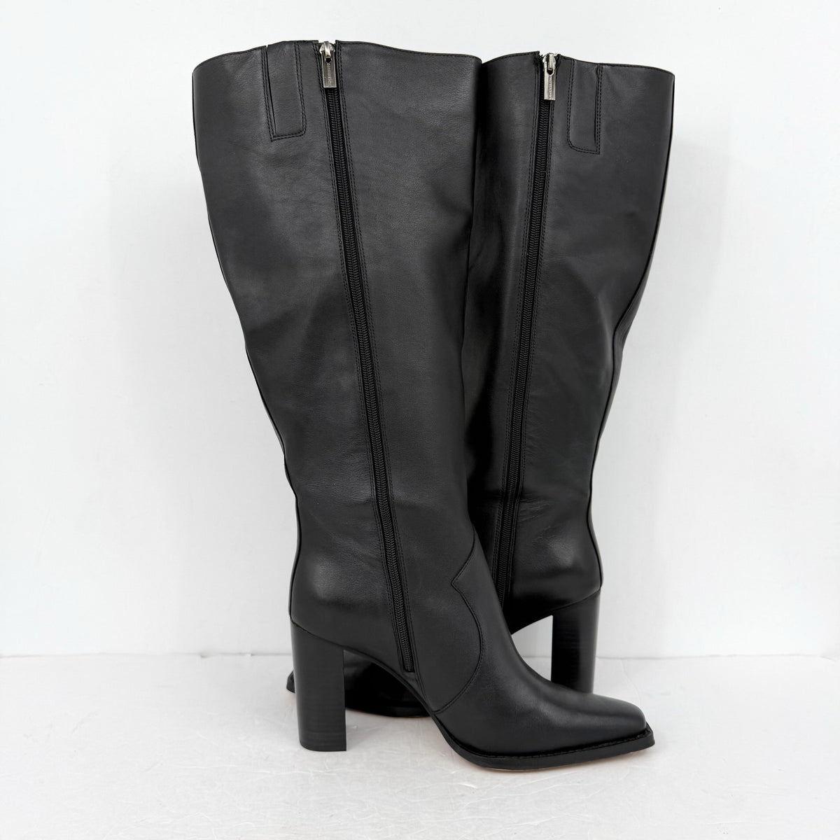 Vince Camuto Womens Lecheya Knee High Boot US 11 M Wide Calf Black Leather NWOB