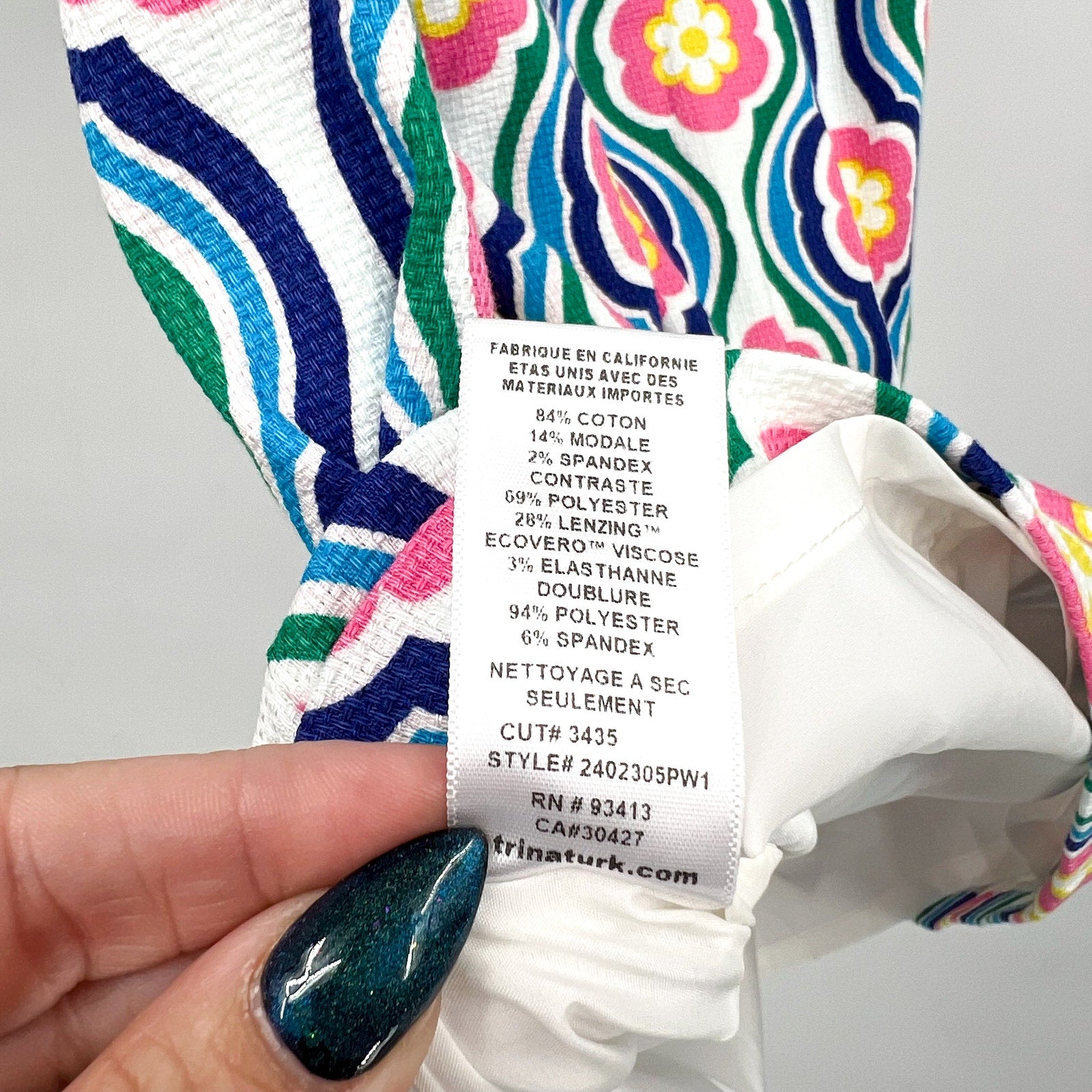TRINA TURK Women's Halter Triton Dress Size 4 Gulfstream White Multi Floral NWT