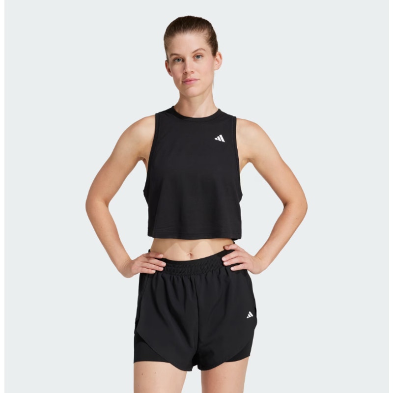 ADIDAS Womens Train Essentials Boxy Workout Tank Top Medium Black White NWT
