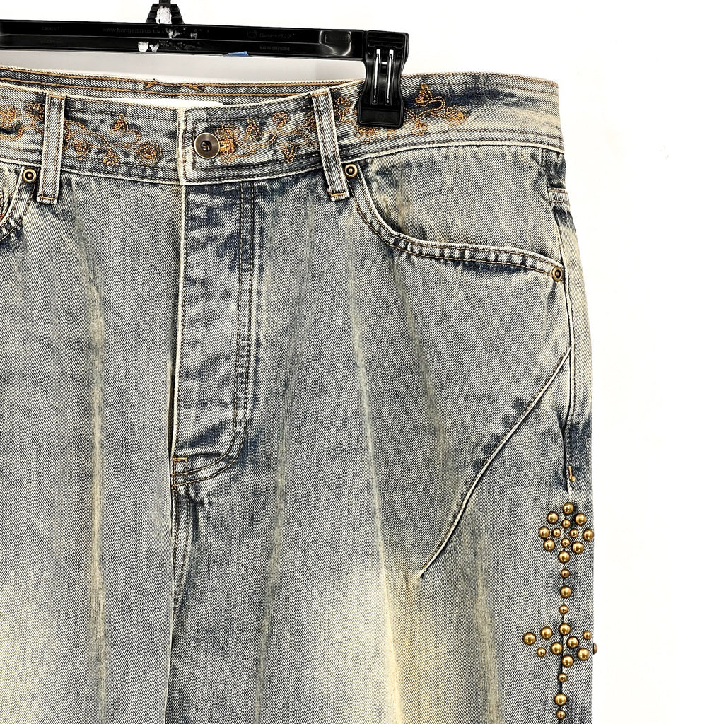 ADIDEM ASTERISKS Men's Rivet Chainstitch Selvedge Denim Jeans XXL Rust Wash NWOT