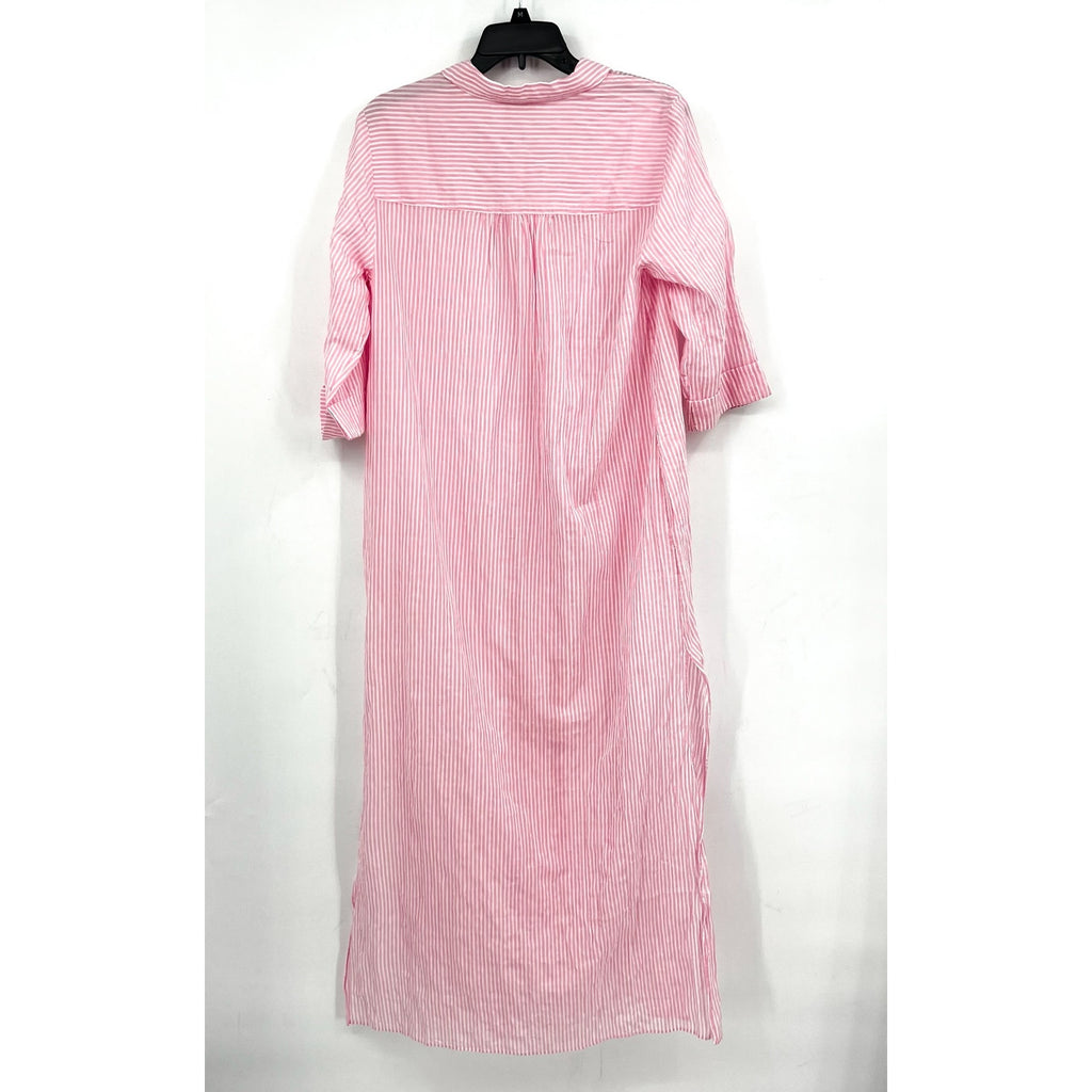 LILLY PULITZER Natalie Maxi Cover-up Dress Medium Conch Shell Pink Stripe NWT