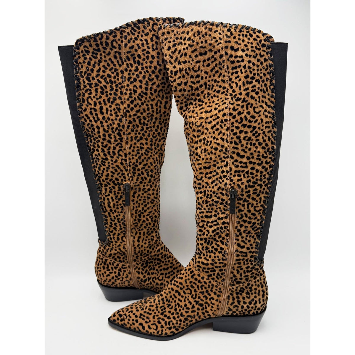 1.State Womens Sage Over the Knee Boots Size 6.5 EU 37 Brown Leopard NWOB