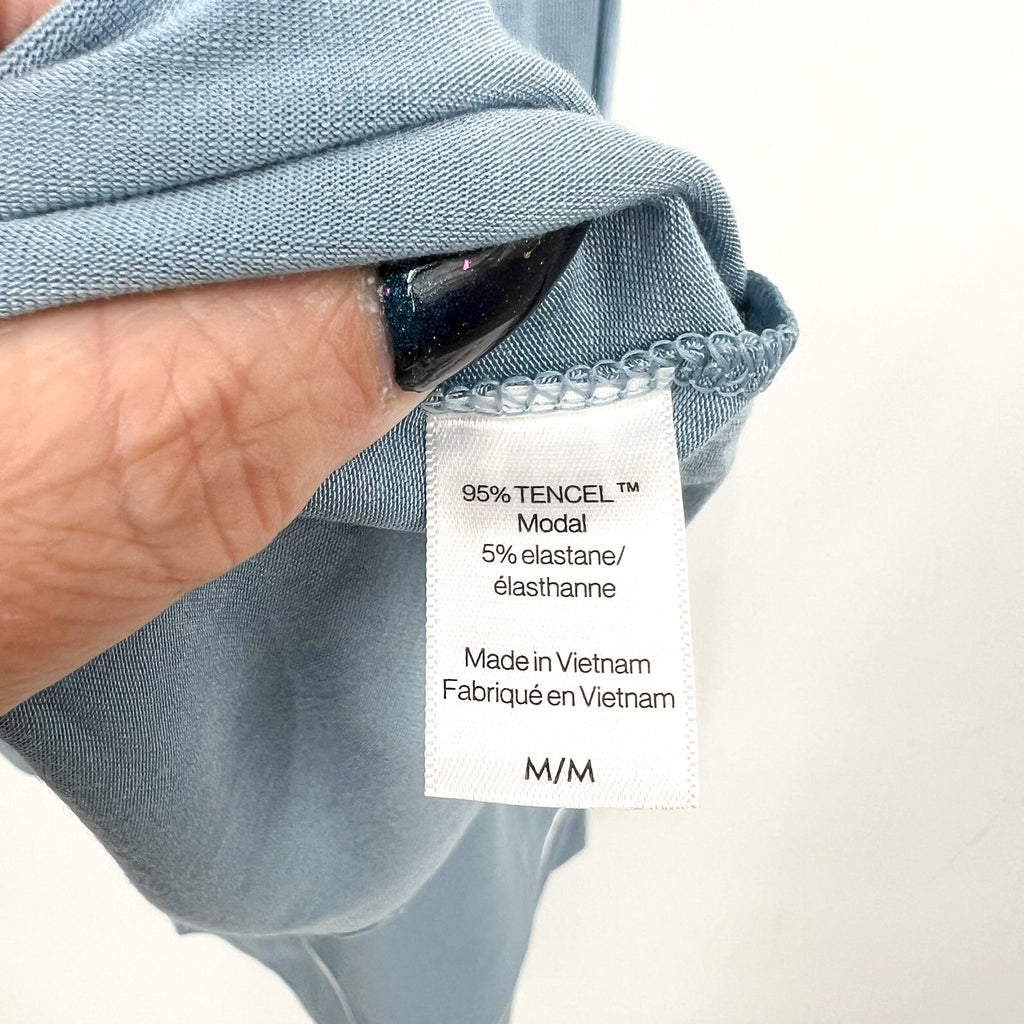 EBERJEY Gisele PJ Set Medium Light Blue Short Sleeve & Cropped Pant NWT