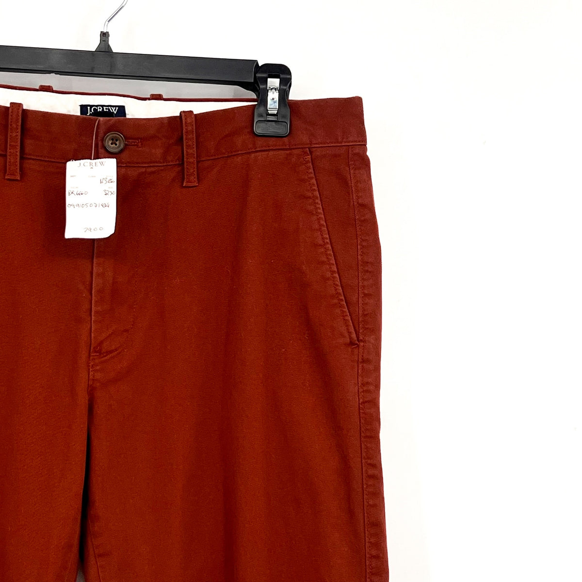 J.CREW Men's Straight-Fit Flex Chino Pants 32x30 Bricked Red Stretch H3186 NWOT