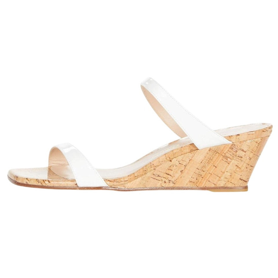 Stuart Weitzman Womens Aleena 50 Wedge Sandals Size 8 EU 38.5 Lilac Leather NWOB