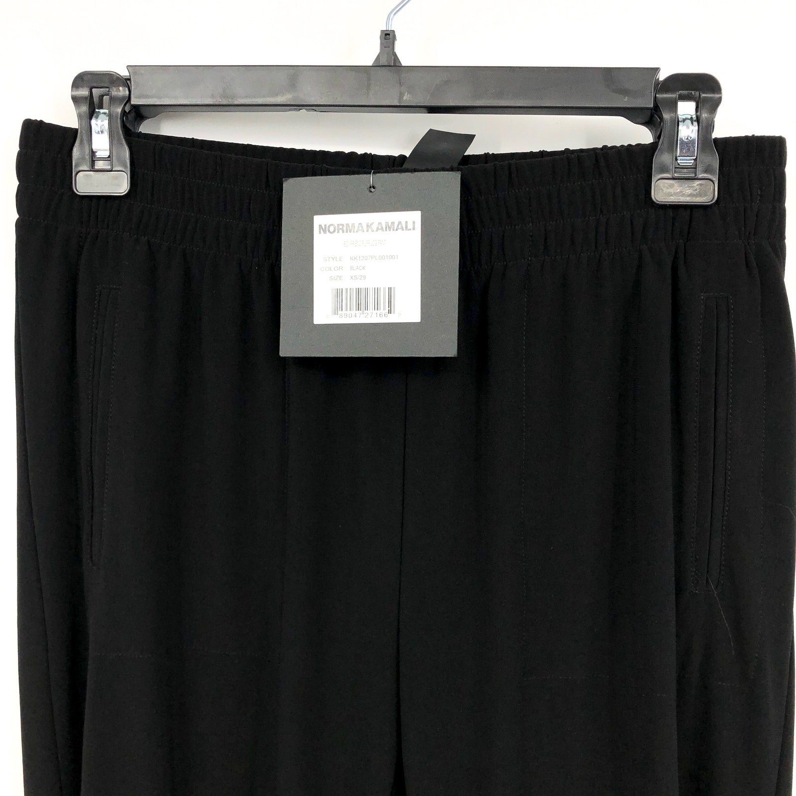 NORMA KAMALI Women's Boyfriend Puff Jogger Pants XS Black Elastic Waistband NWT